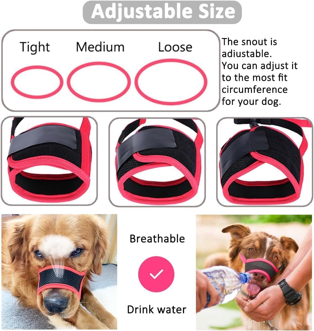 LUCKYPAW Soft Dog Muzzle for Small Dogs to Anti Biting Chewing