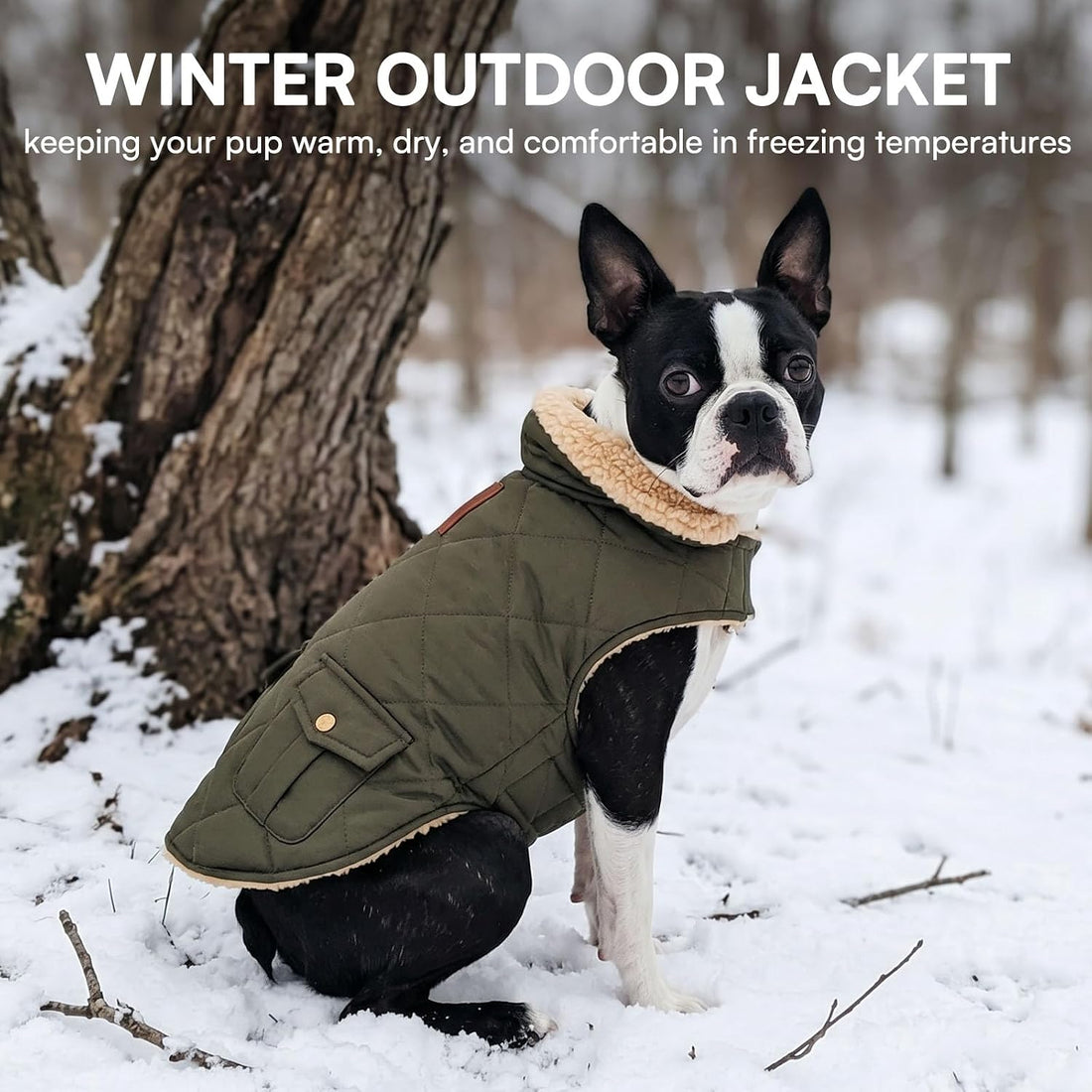 Queenmore Warm Puffer Dog Coat Thick Plush Quilting Small Winter
