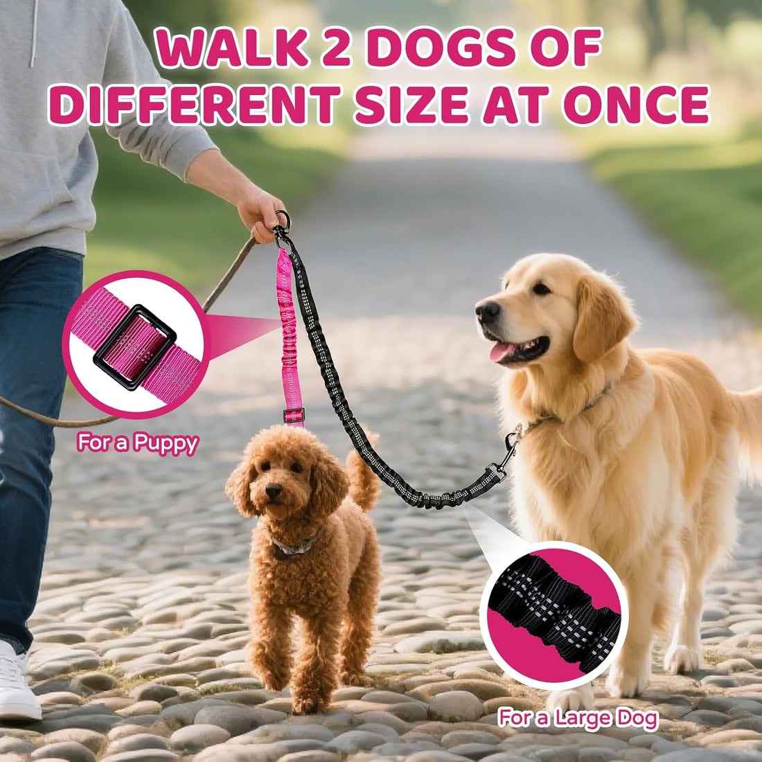 Double Dog Leash Coupler-360° Swivel