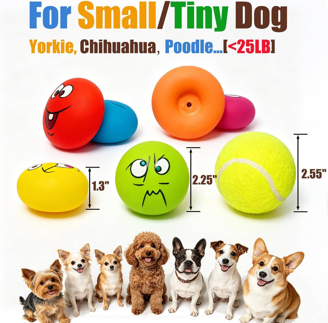 HOLYSTEED Latex Squeaky Dog Toys for Small Dogs, Mini Breed