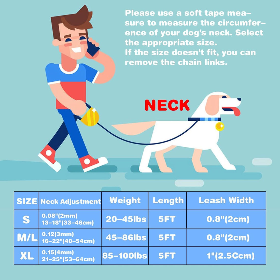 Prong Collar for Dogs,Dog Training Collar with One Training Leash