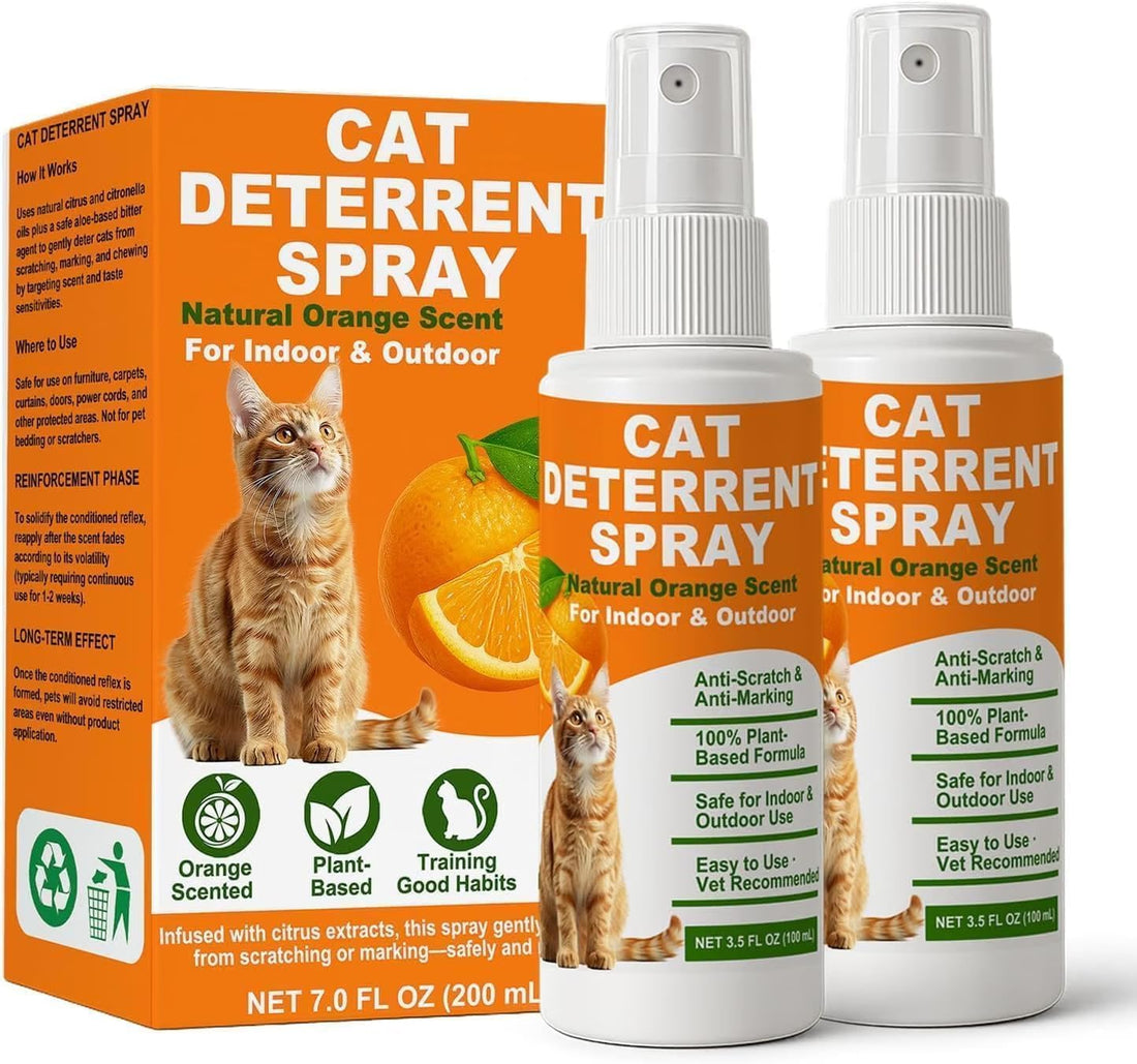 Cat Deterrent Spray 2 Pack, Natural Non-Toxic Plant Based