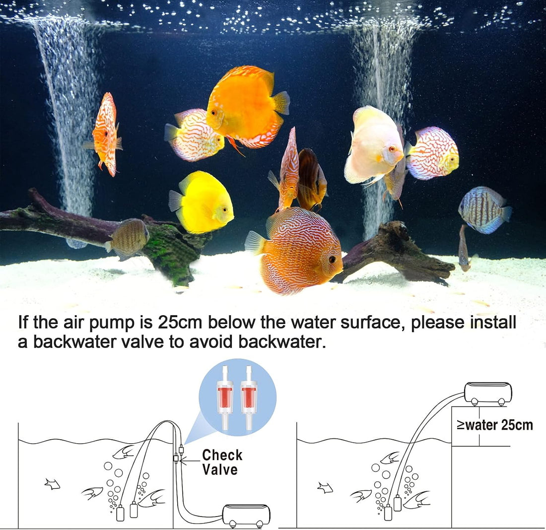 AQQA Aquarium Air Pump,3.5W Dual Outlet Oxygen Pump