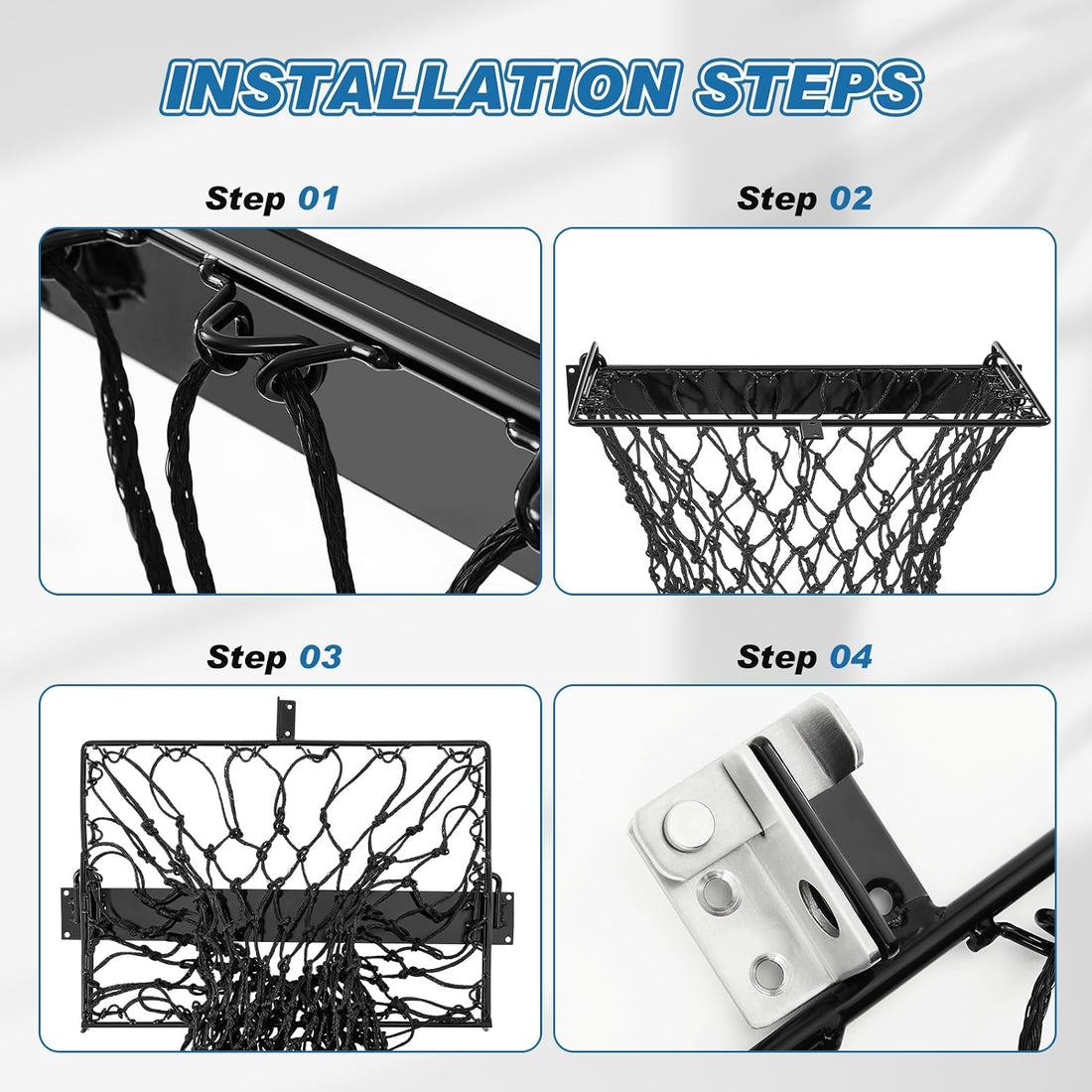 Yaocom 2 Set Wall Mount Hay Feeder for Horse Goats Hay Rack with Net
