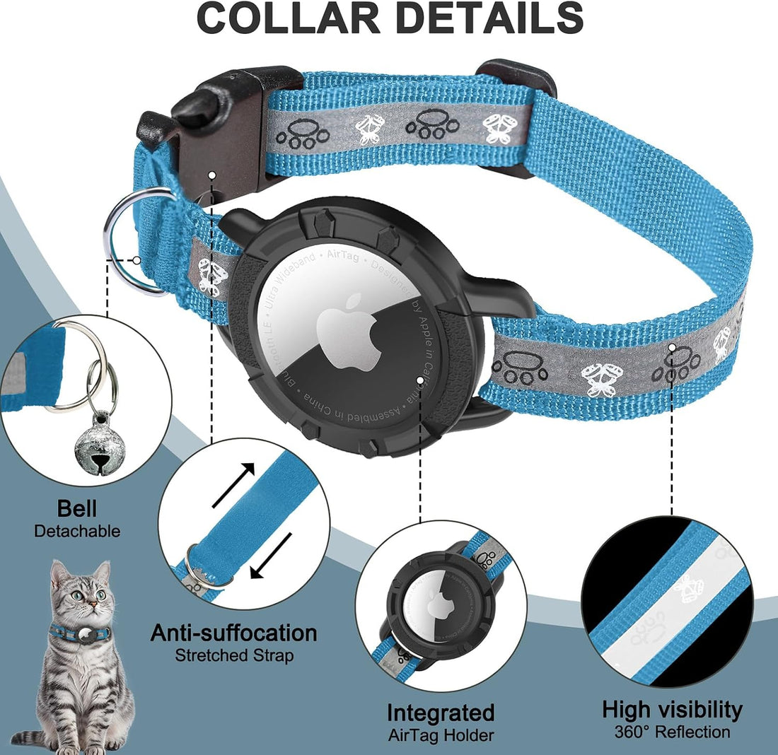 Reflective AirTag Cat Collar