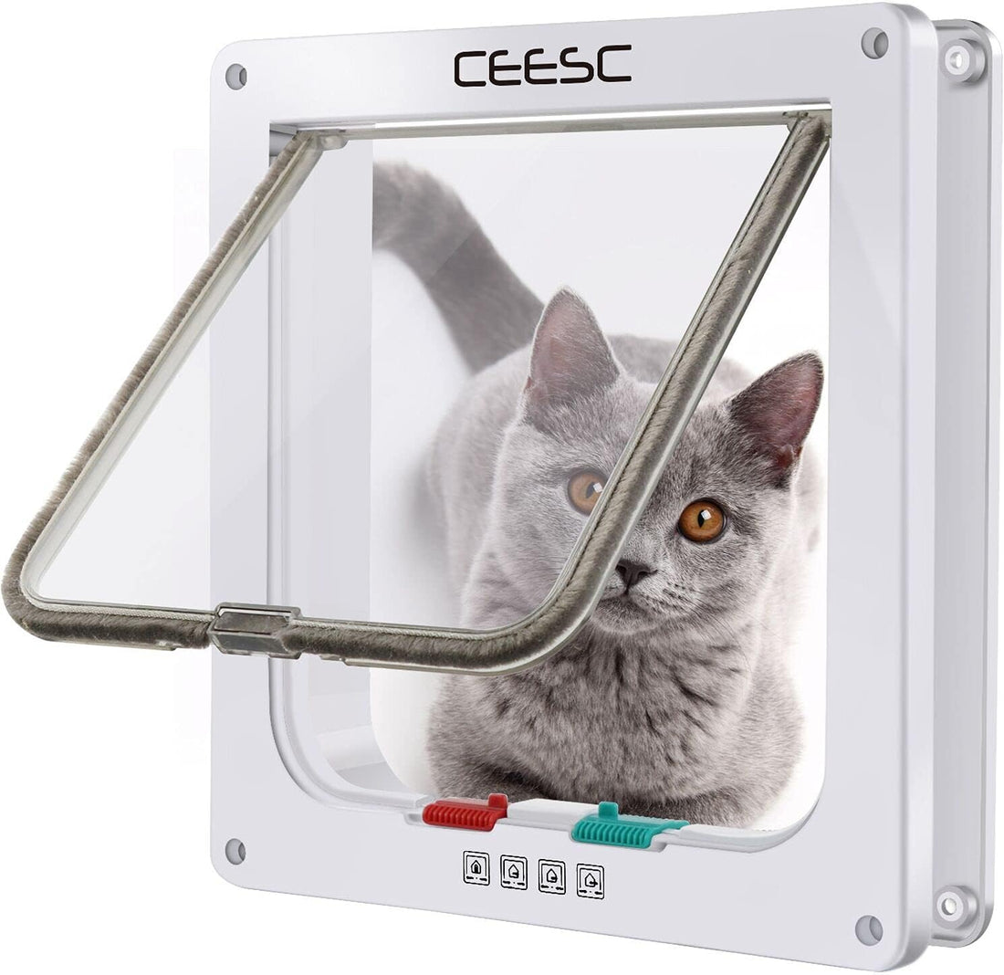 CEESC Medium Cat Door for Pets up to 15.43 lbs, Weatherproof