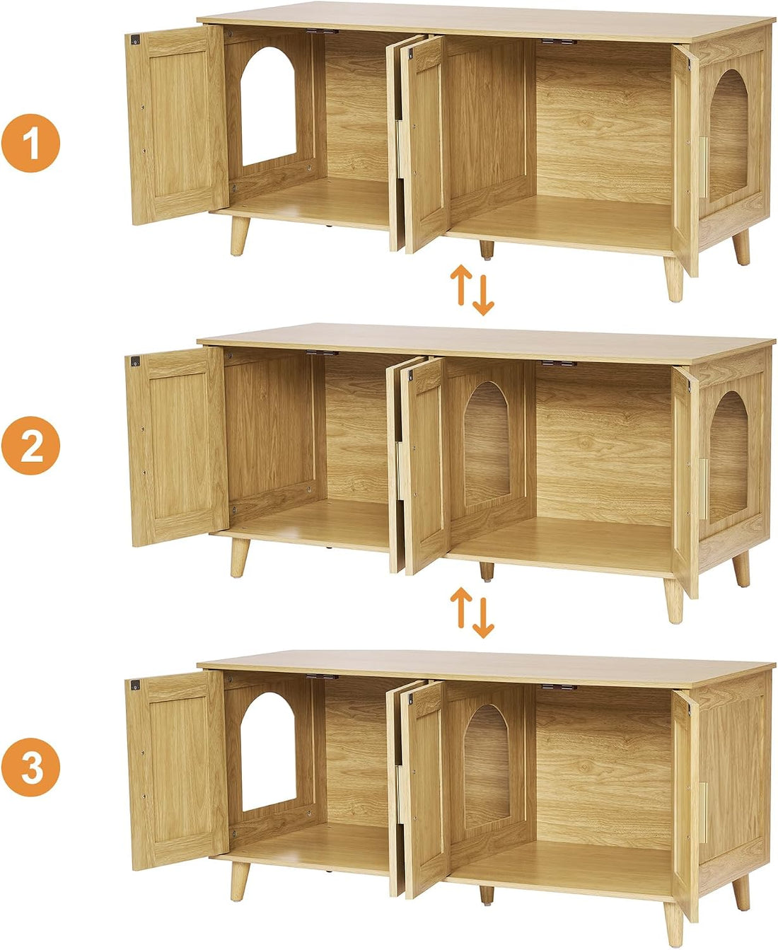 Homhedy Boho Cat Litter Box Enclosure for 2 Cats