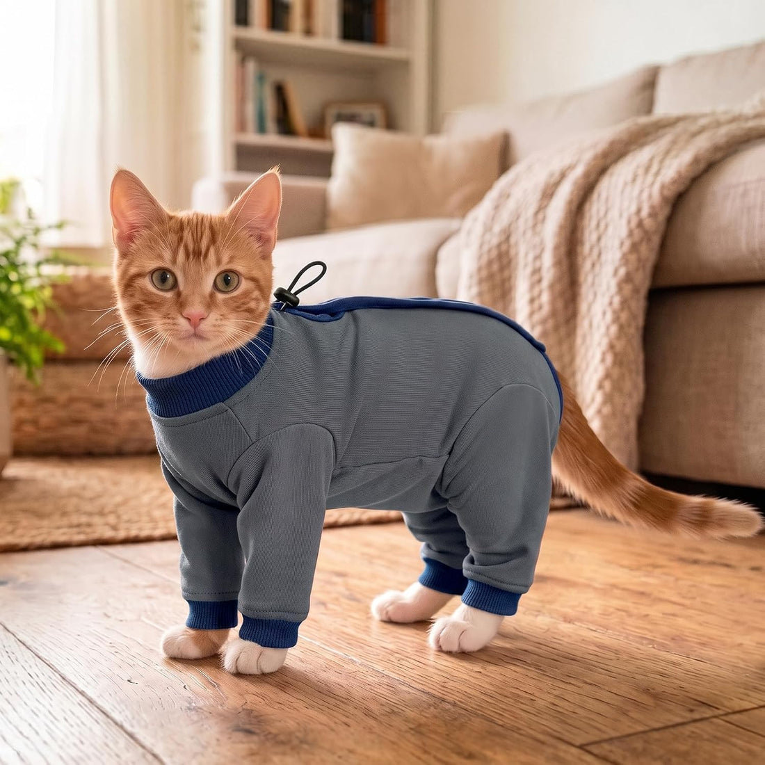 Cat Recovery Suit for Spay & Neuter,Hind Leg Healing Protector