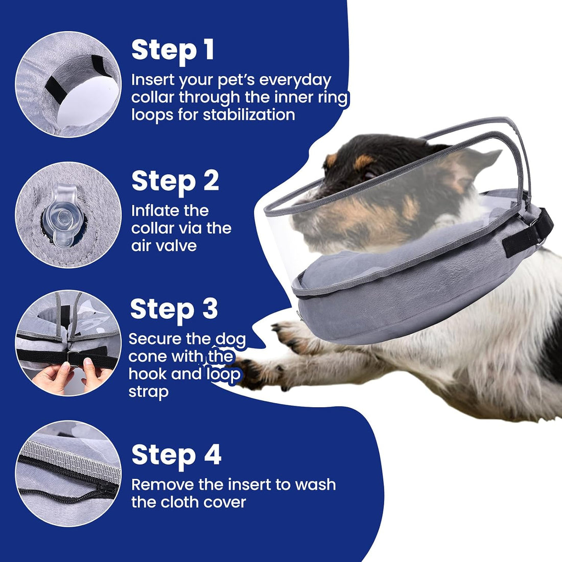 BARKLESS Inflatable Dog Cone for Large Dog to Stop Licking with Soft