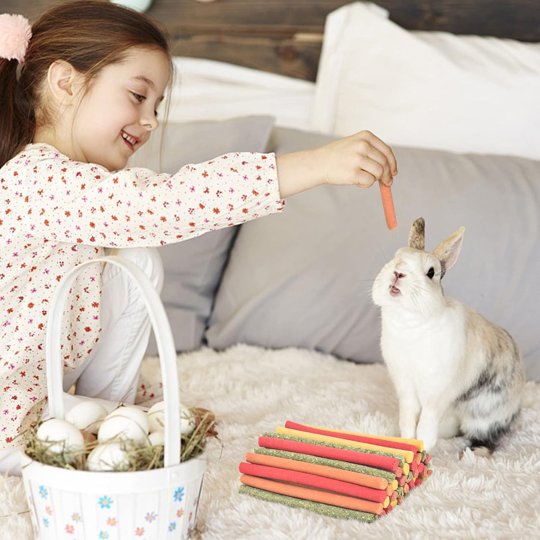 ERKOON 40Pcs Rabbit Timothy Hay Sticks