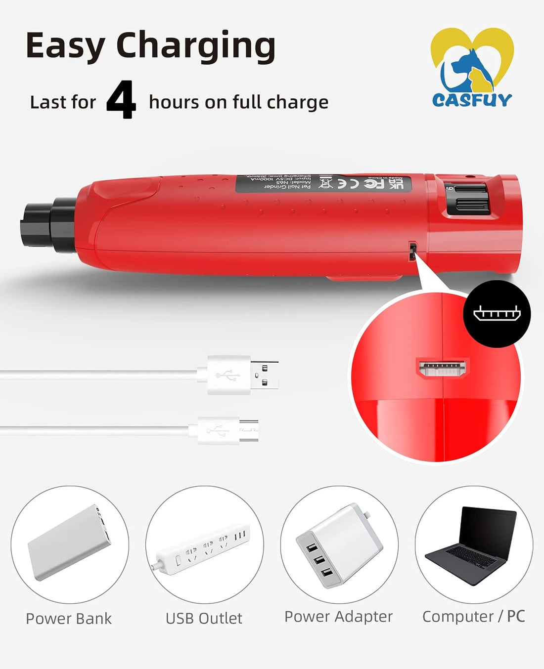 Casfuy Dog Nail Grinder Quiet