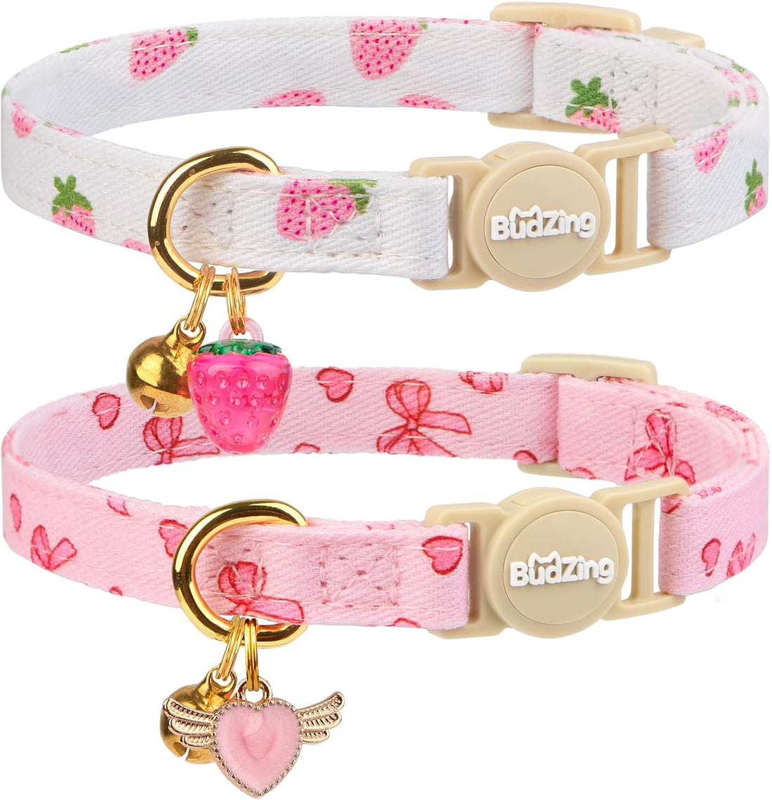 2 Pack Cotton Cat Collar Cute Kitten Collar White Puppy and Orange