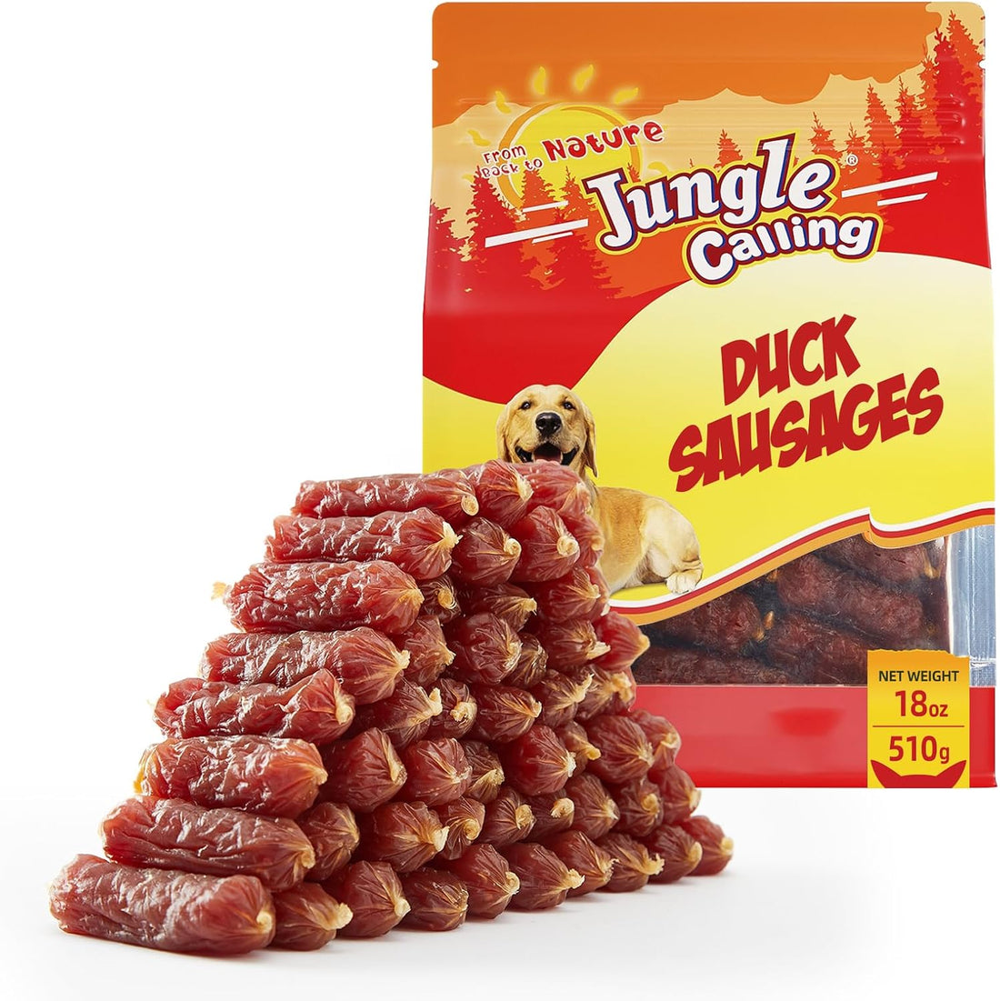 Jungle Calling Soft Chicken Sausage Treats for Small & Medium Dogs