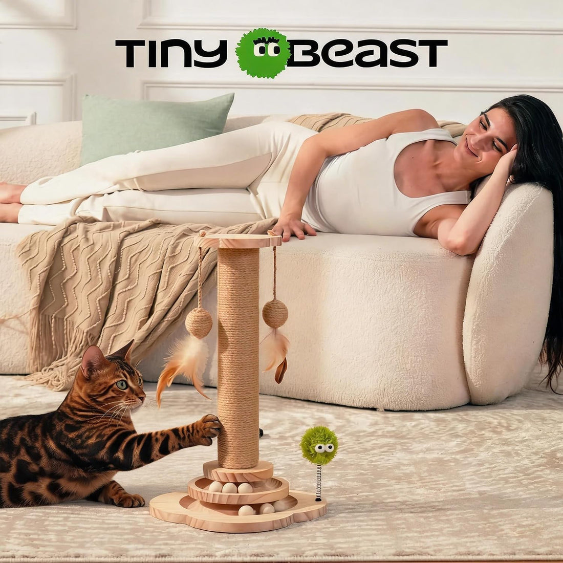 4-in-1 Cat Scratching Post for Indoor Kittens