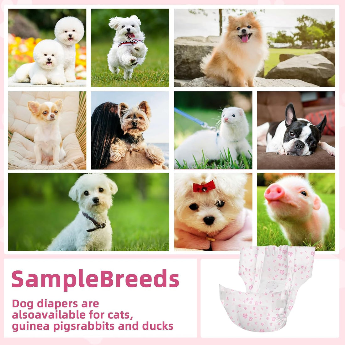 Disposable Dog Diapers Female 90 Count Doggie Diapers for Female Dogs