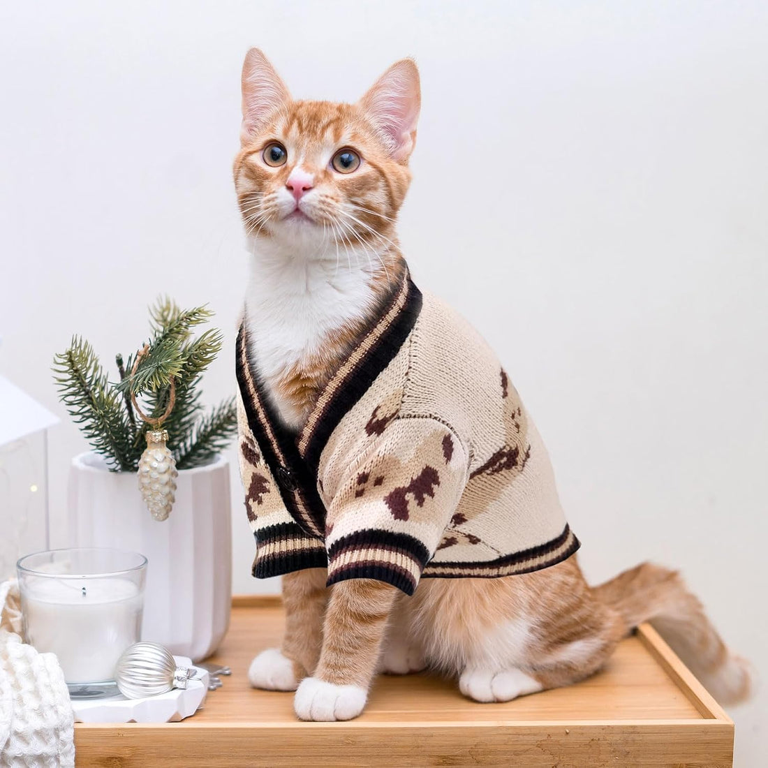 ABRRLO Small Dog Sweaters Cardigans Clothes for Small Medium Dogs Boy