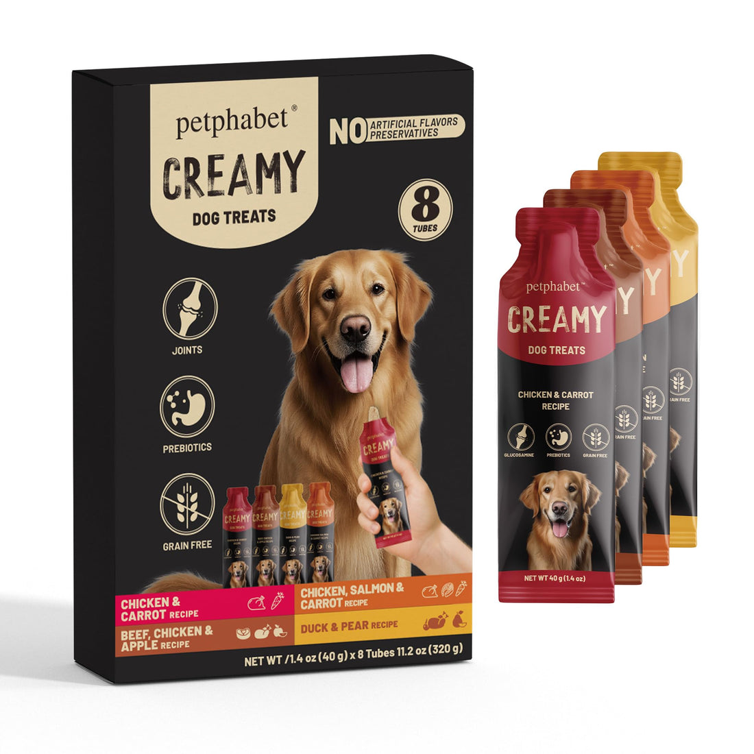 PETPHABET Lickable Squeeze Treats for Dogs