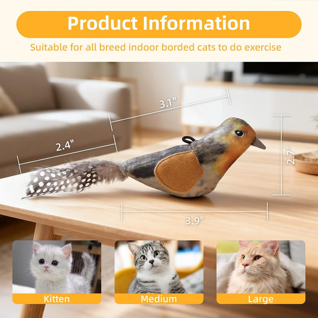 Tocirelo Interactive Cat Toys Bird
