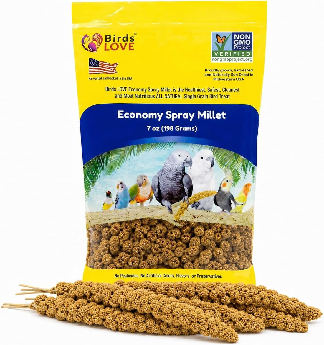 Birds LOVE Economy Spray Millet for Birds, 7 oz