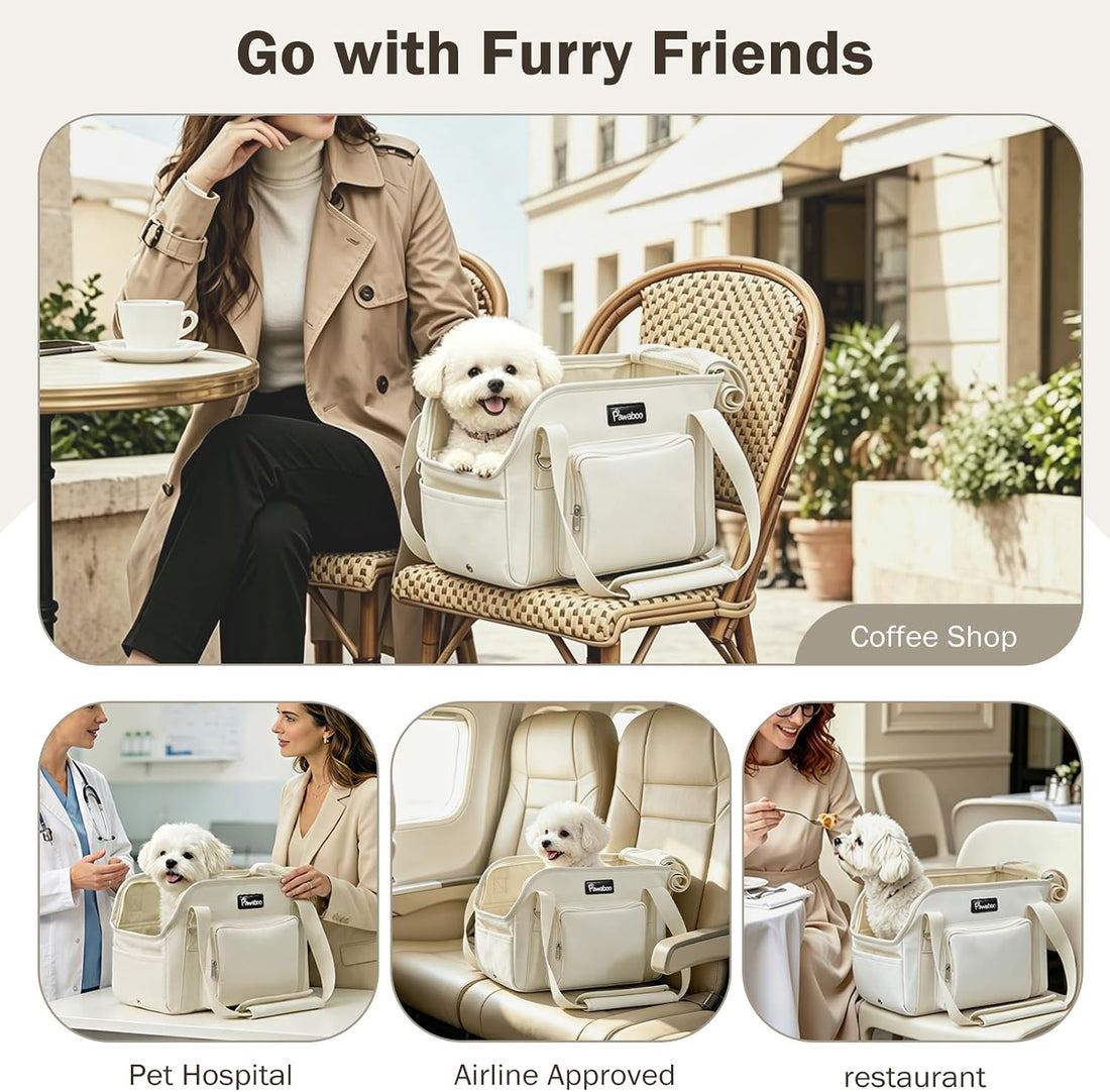 Pawaboo Dog Purse Carrier, Airline Approved Soft Sided Pet Carrier
