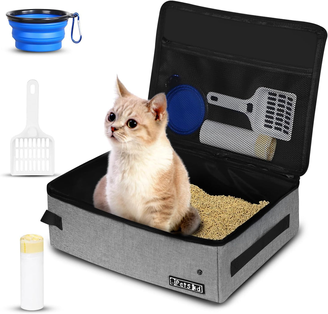 Petskd Portable Cat Travel Litter Box with Lid