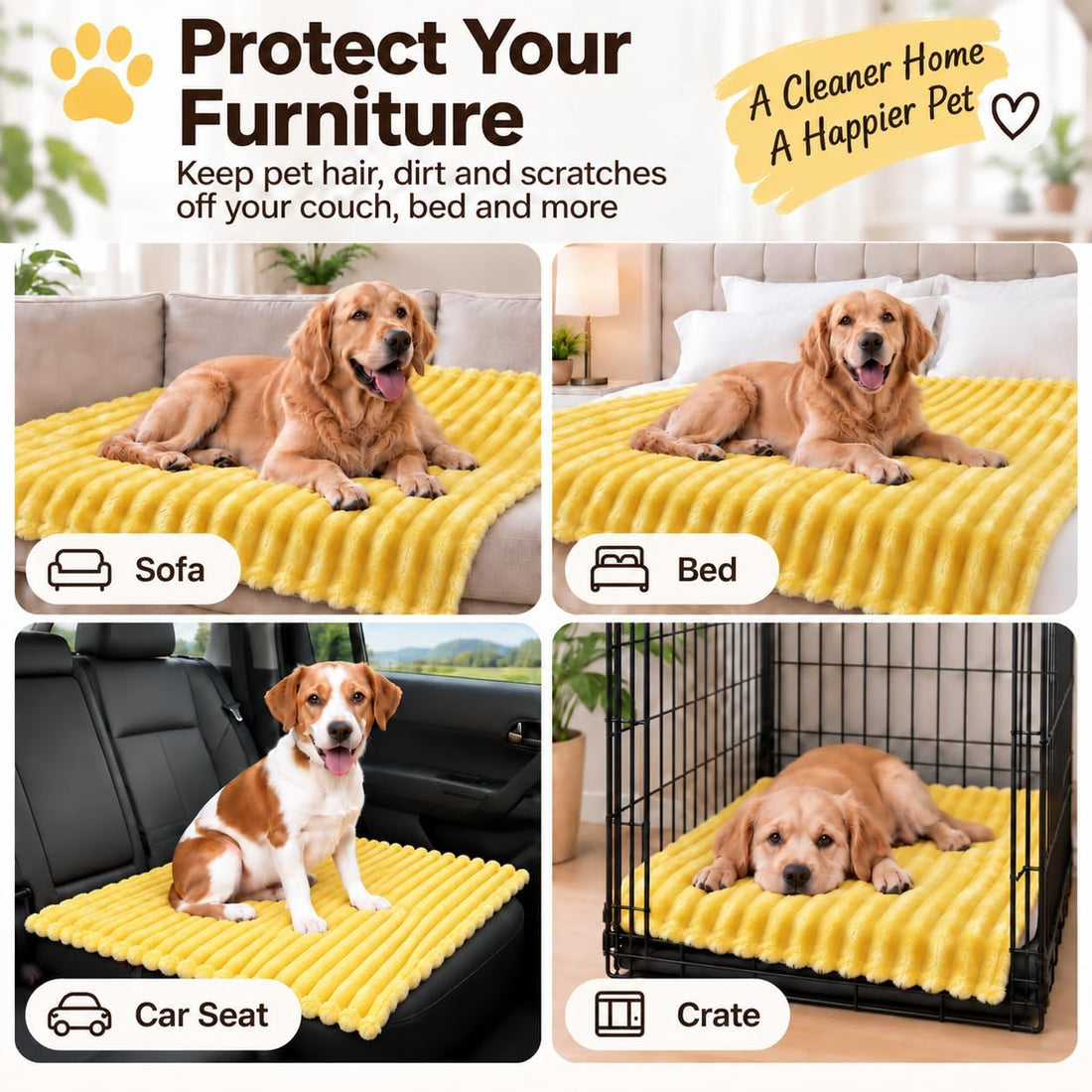 Yellow Dog Blanket Emotional Support Blanket for Dogs