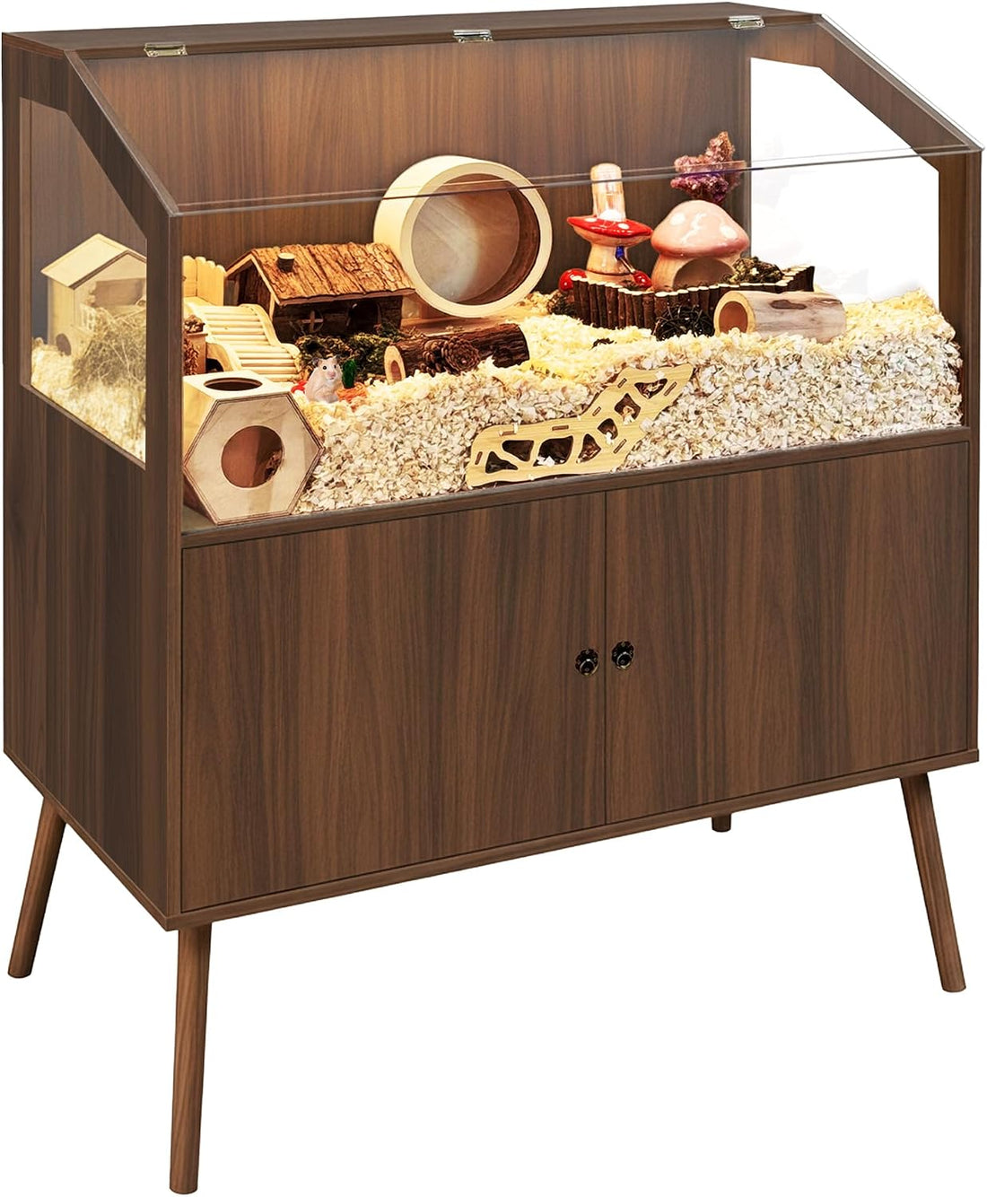 PROLEE Hamster Cage with Storage Cabinet,Large Hamster Encloure Chew