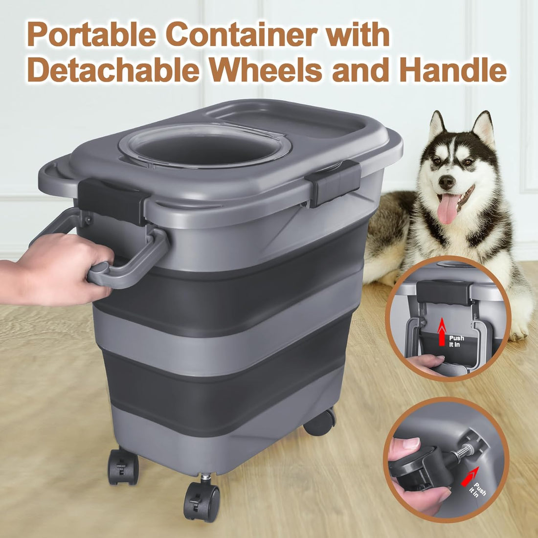 Dog Food Storage Container, 10-20 lbs Airtight Collapsible Cat Food