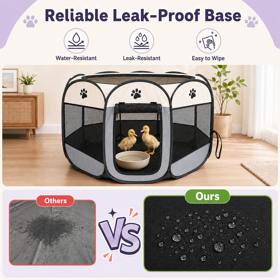 Portable Pet Playpen, Foldable Outdoor Small Animal Tent