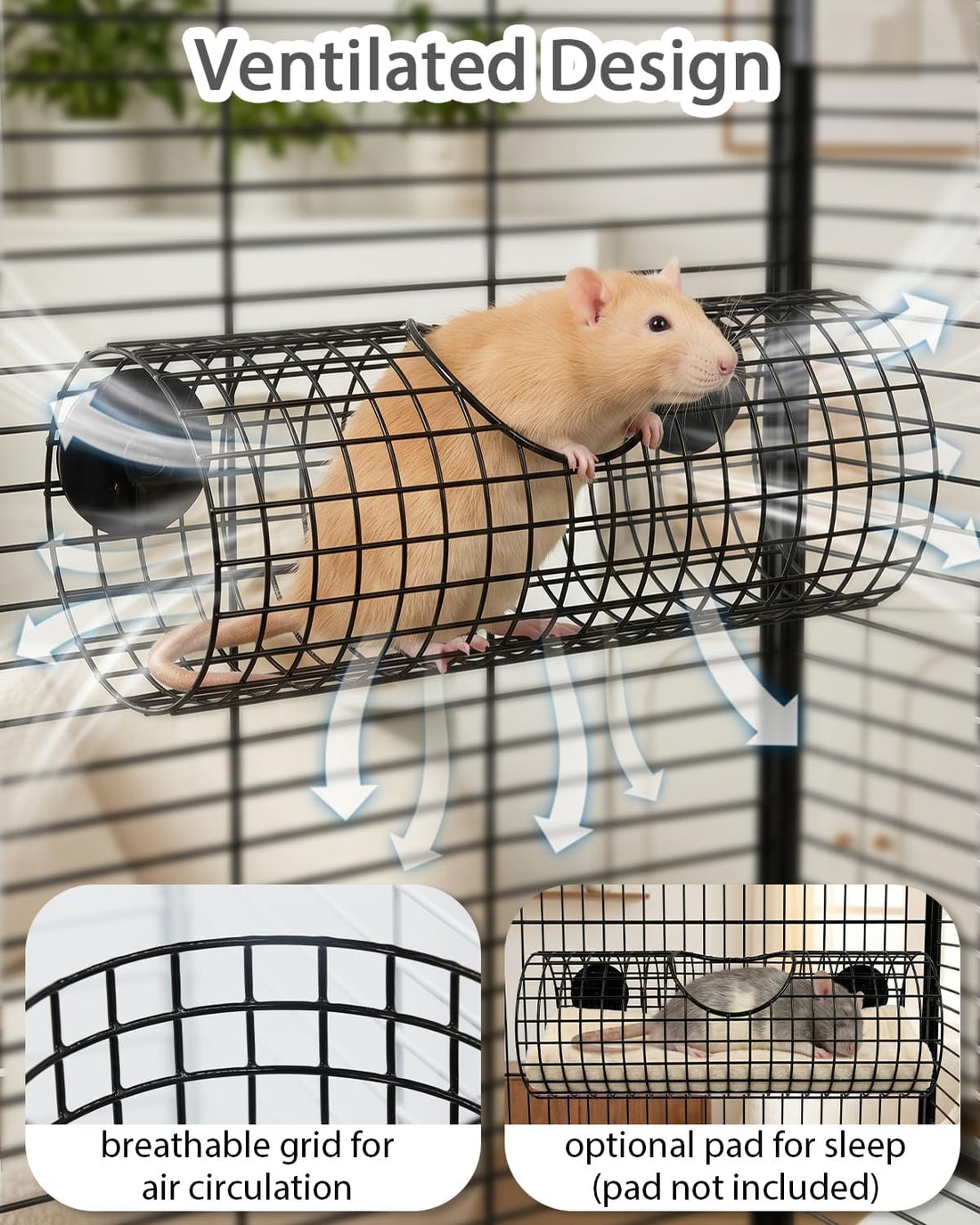 Rat Tunnel Tube with Peek Hole, Chew Resistant & No Collapsing