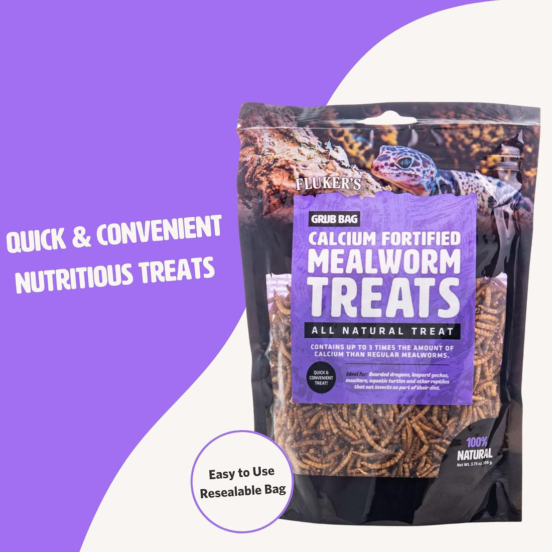 Fluker’s Grub Bag All Natural Calcium Fortified Mealworm Treats