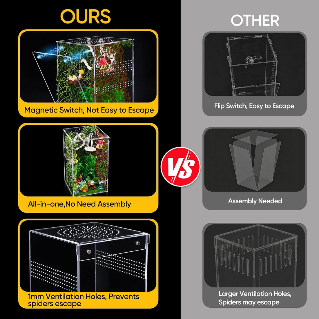 VISCOO 39 Pack Jumping Spider Enclosure,Spider Terrarium