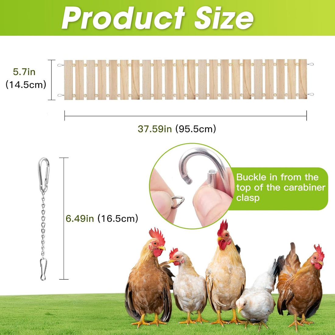 Jorewood Chicken Coop Toy Natural Wooden Chicken Swing & Bridge Toys