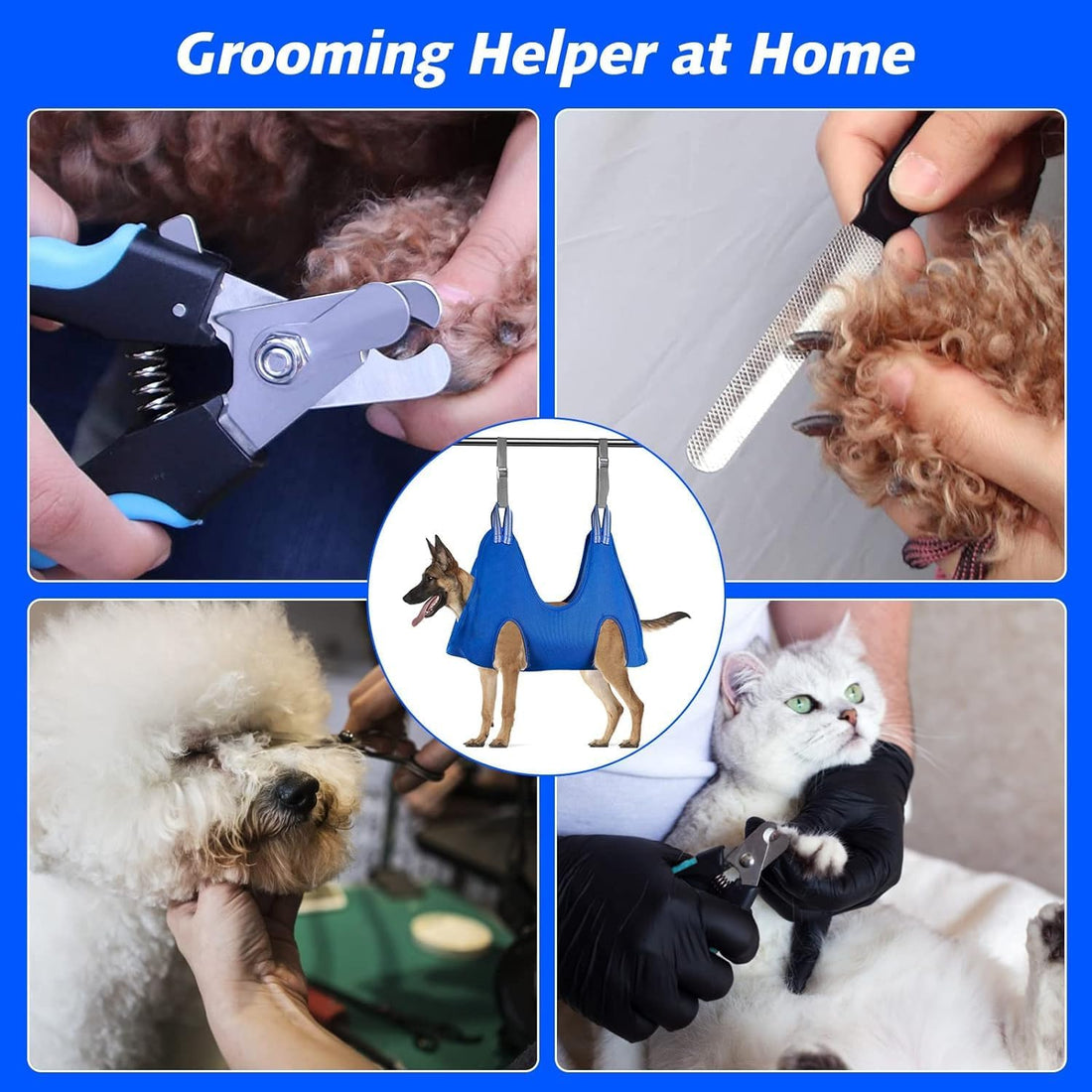 ATESON Pet Grooming Hammock with Nail Clippers/Nail Trimmers/Grooming
