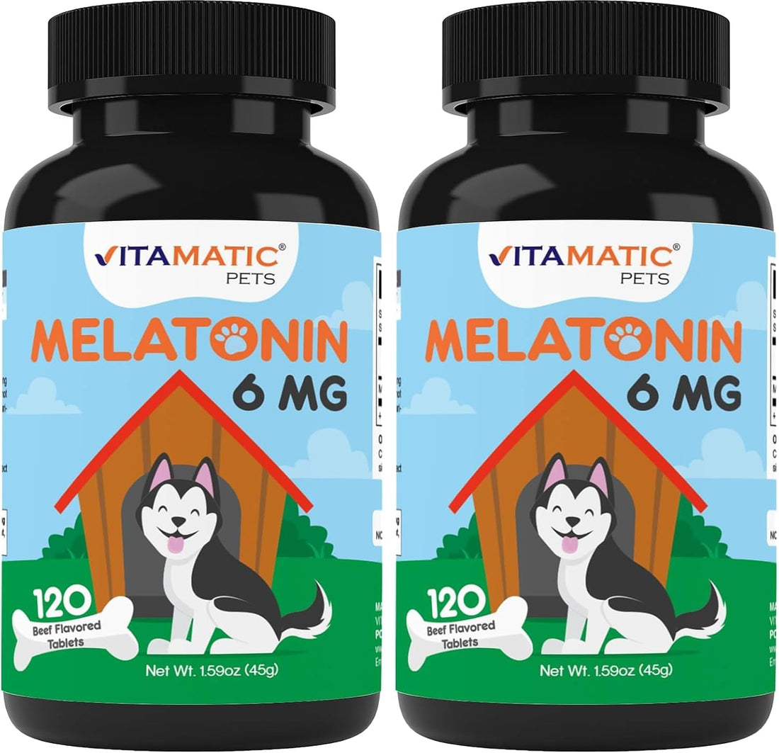 Vitamatic Pets Melatonin 6 mg Chewable Tablets for Dogs, 120 Count