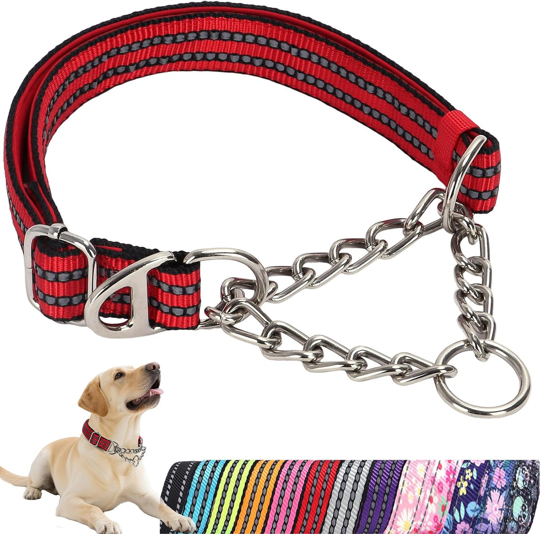 Martingale Collar for Dogs with Chain,Heavy Duty Dog Collar