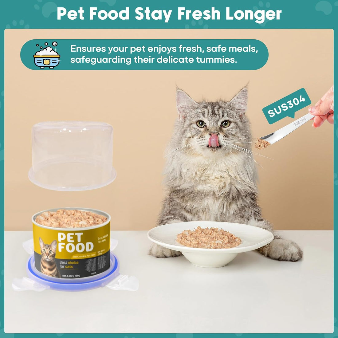 REFLYING Canned Cat Food Storage Lids Reusable Airtight Can Cover