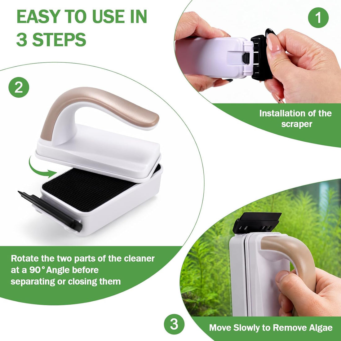 Magnetic Fish Tank Cleaner, Algae Aquarium Glass Cleaning Tool