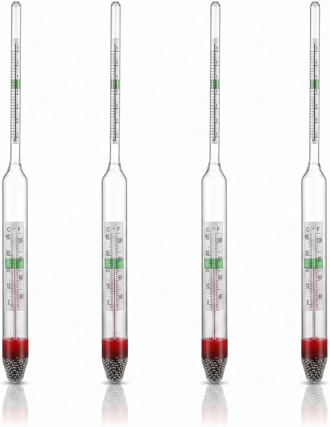 balacoo 4 Pcs Floating Aquarium Hydrometer with Thermometer