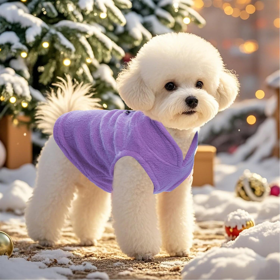 Rbenxia Dog Sweater with Leash Ring Dog Winter Fleece Outfit