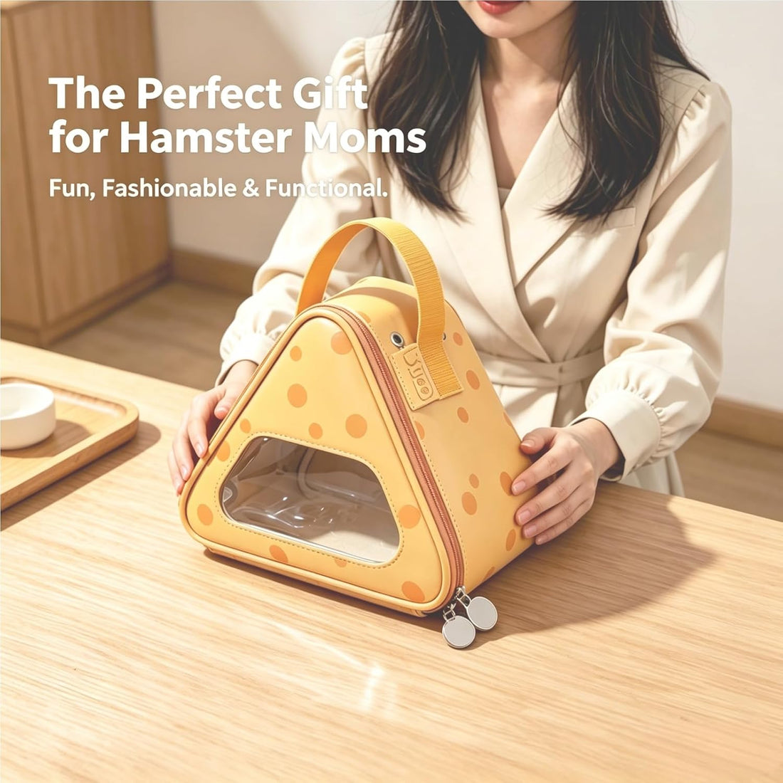 Cheese‑Shaped Hamster Travel Bag, Small Animal Travel Carrier