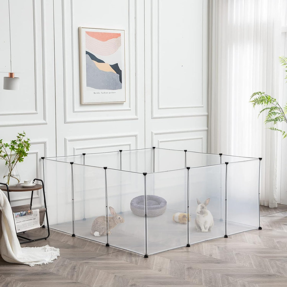 LURIVA Large Transparent Pet Playpen, 28" H x 20" W, Dog Playpen