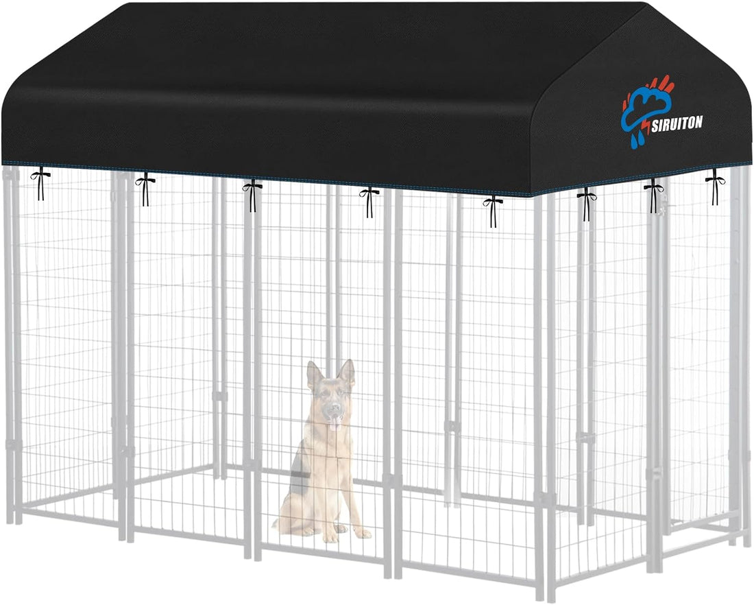 SIRUITON 8x4FT Outdoor Dog Kennel Replacement Cover,Heavy Duty 600D