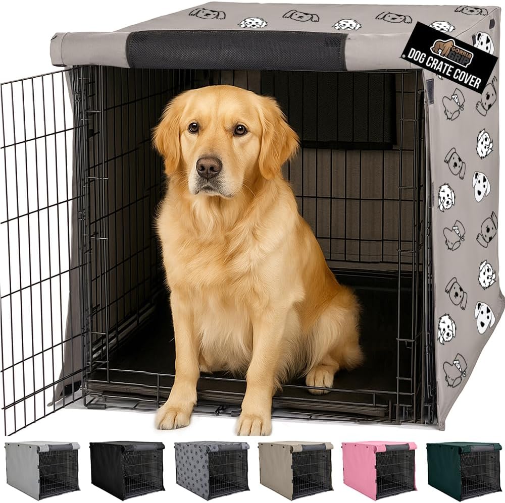 GORILLA GRIP Dog Crate Cover, Wire Kennel Cage Topper, 24 in