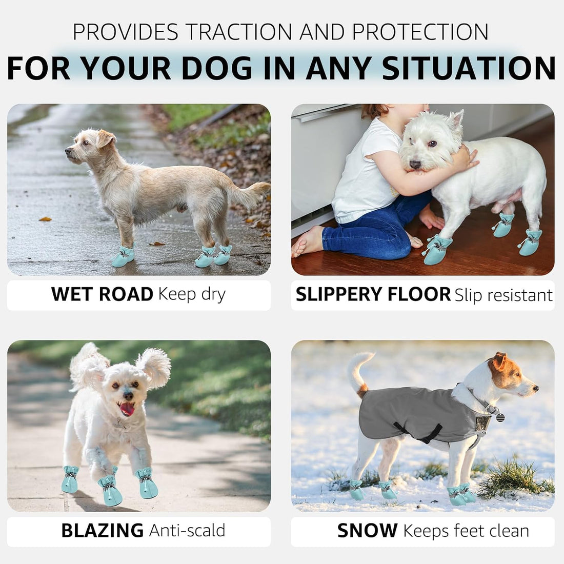SCENEREAL Dog Shoes for Hot/Cold Pavement