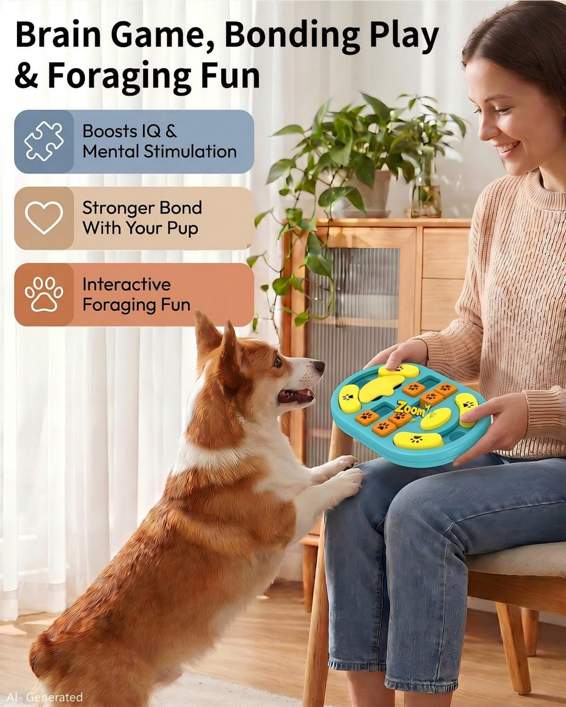 Dog Puzzle Toy, Interactive Enrichment Treat Food Puzzles
