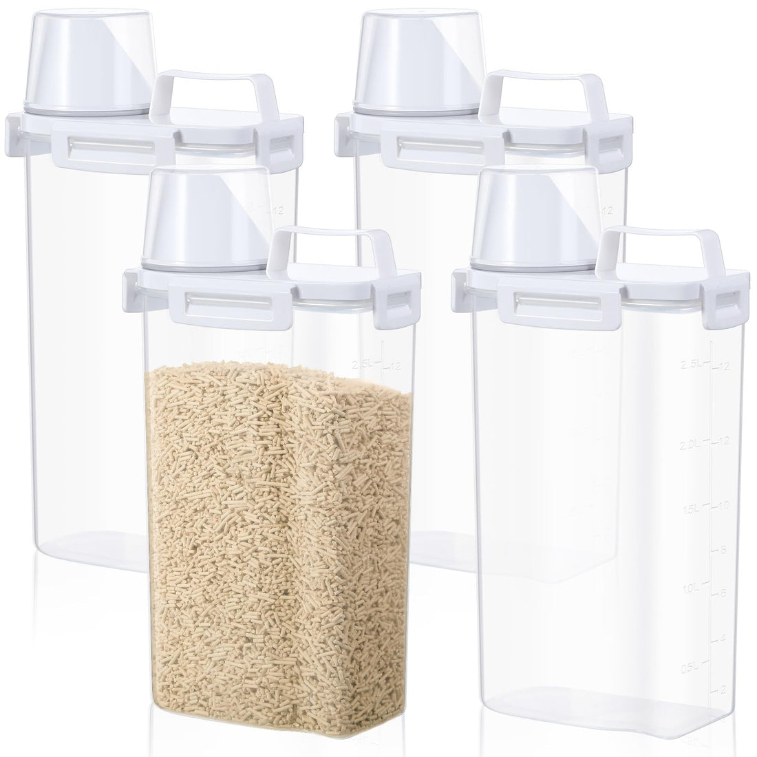 Teenyyou 4 Pcs Cat Litter Storage Container with Airtight Lid
