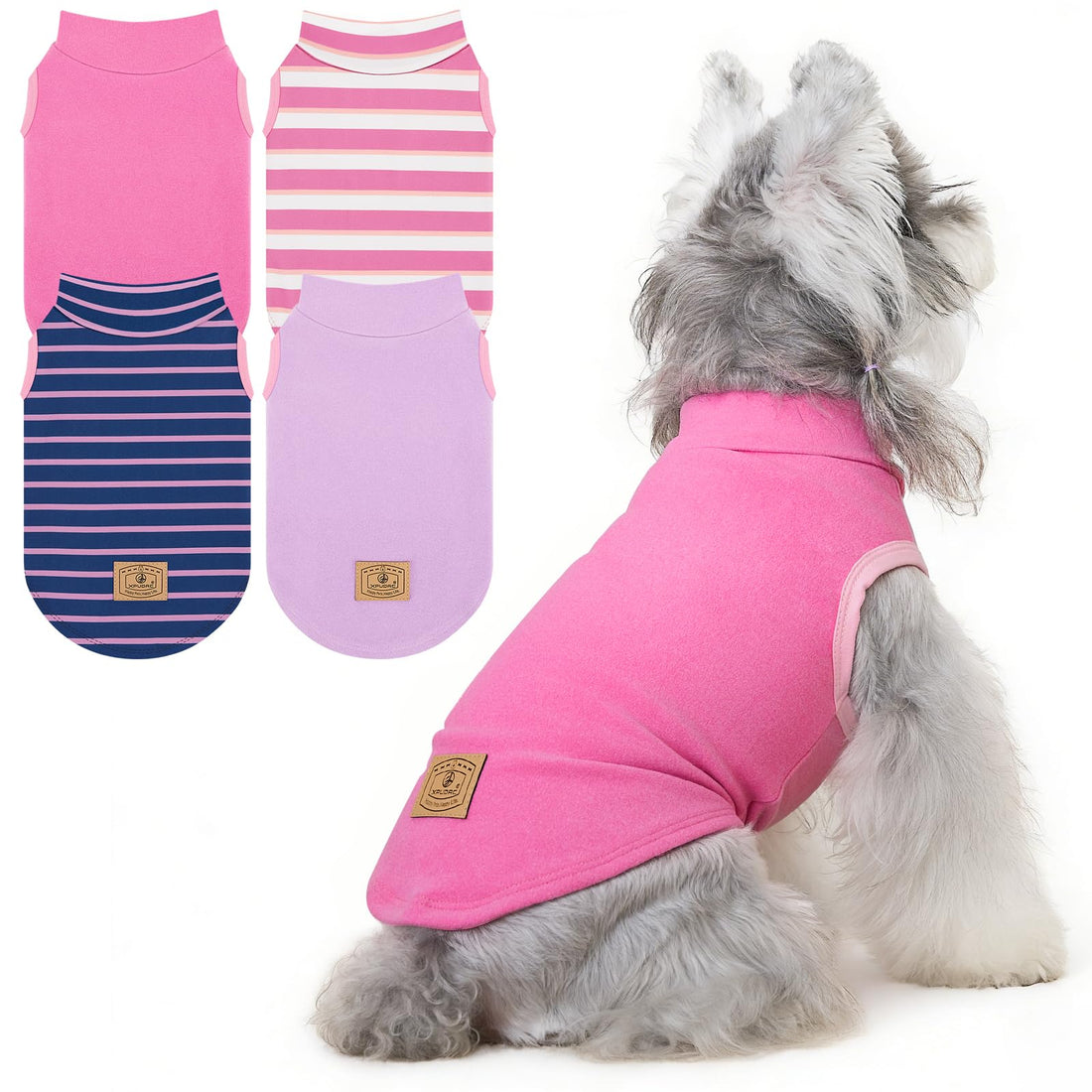 XPUDAC 4 Pack Dog Sweaters Turtleneck Dog Clothes for Small Medium