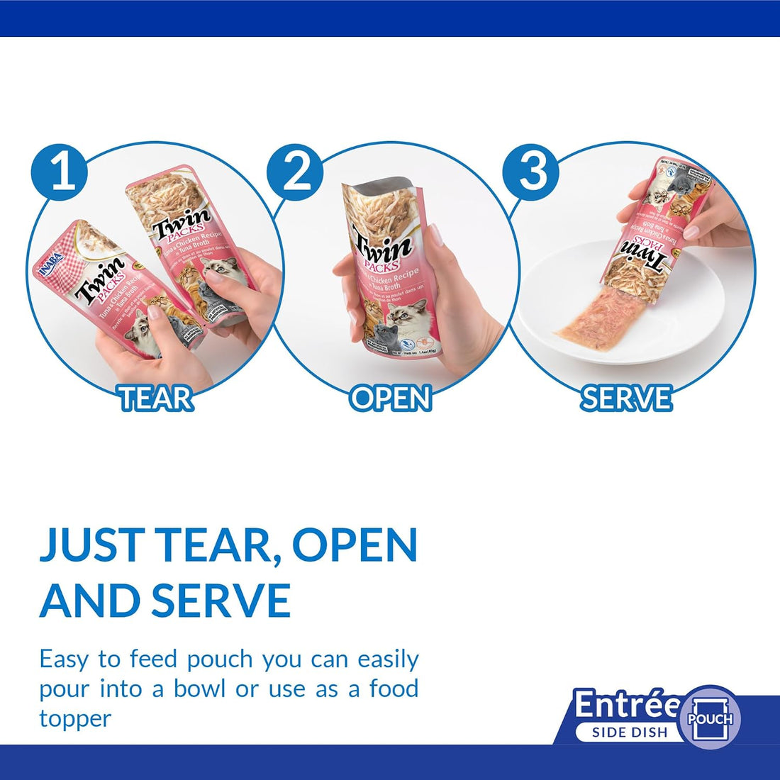 INABA Twin Packs for Cats, Side Dish/Topper Pouch