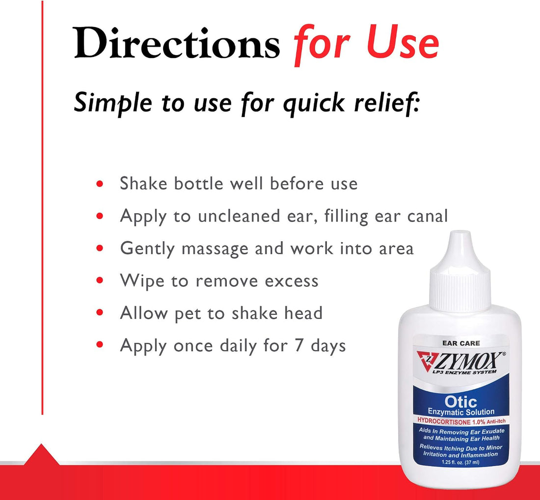 Zymox Otic Enzymatic Solution for Dogs and Cats to Soothe Ear